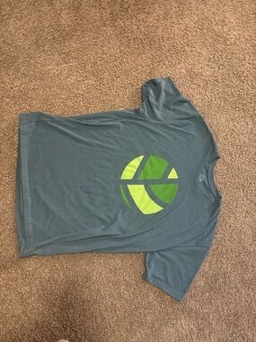 Wohven-Men's XL Grey Short-Sleeve Graphic Tee with Lime Green Logo